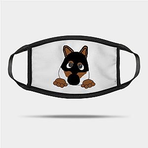 Inuyasha Face Masks - shiba black and tan peeking cartoon Mask TP0704