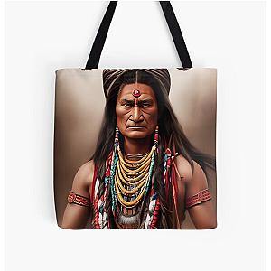 Native American Indian: War Chief All Over Print Tote Bag RB1512