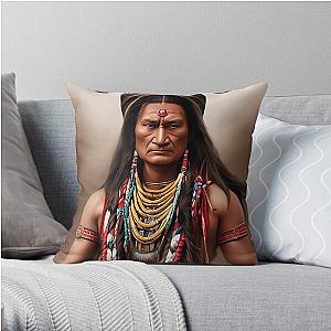 Native American Indian: War Chief Throw Pillow RB1512