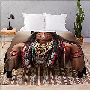 Native American Indian: War Chief Throw Blanket RB1512