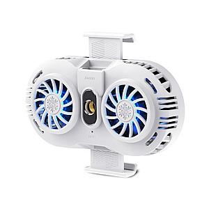 White AH-102 Live Semiconductor Mobile Phone Radiator Dual Fans Phone Cooler