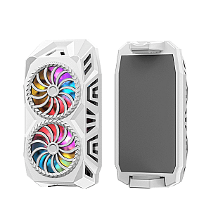 White RGB Light Mobile Phone Universal Semiconductor Cooler Dual Fans Phone Cooler