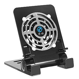 Black Desk Phone Fan Quiet with Foldable Stand Holder One Fan Phone Cooler