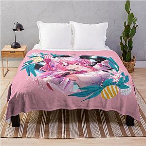 Ironmouse Cute Vtuber Girl Singing with Floral Garland Throw Blanket