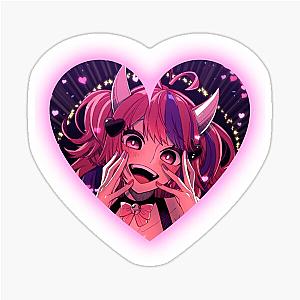 Ironmouse Vtuber Girl Neon Frame with Devil Horns Sticker
