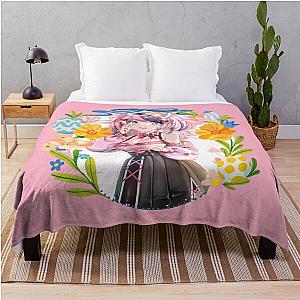 Ironmouse Cute Vtuber Girl with Beautiful Floral Throw Blanket
