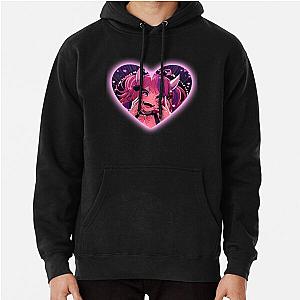Ironmouse Cute Vtuber Girl Neon Heart Frame Hoodie with Devil Horns Pullover