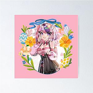 Ironmouse Cute Vtuber Girl with Beautiful Flower Garland Frame Poster