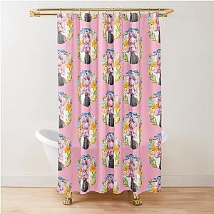 Ironmouse Cute Vtuber Girl with Beautiful Floral Garland Shower Curtain