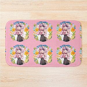 Ironmouse Cute Vtuber Girl with Beautiful Floral Frame Bath Mat