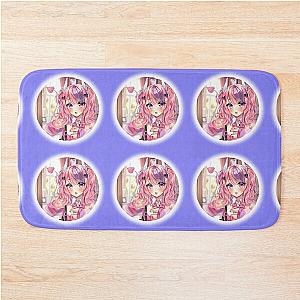 Ironmouse Vtuber Girl Circular Frame Bath Mat