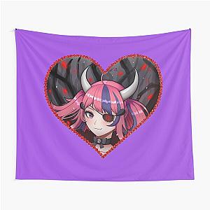 Ironmouse Cute Girl with Horns In a Rose Floral Edge Heart Frame Tapestry