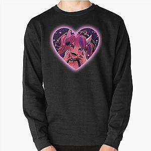 Ironmouse Cute Vtuber Girl Neon Heart Frame Devil Horns Pullover Sweatshirt