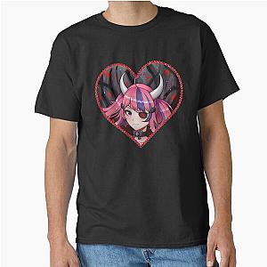 Ironmouse Cute Girl with Horns In a Rose Floral Edge Heart Frame Classic T-Shirt