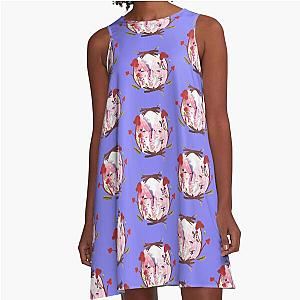 Ironmouse Cute Vtuber Girl in a Floral Framed A-Line Dress