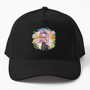 Ironmouse Cute Girl with Beautiful Floral Frame Baseball Cap