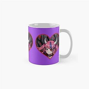 Ironmouse Cute Vtuber Girl with Horns In a Rose Floral Edge Heart Frame Classic Mug