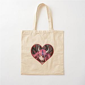 Ironmouse Cute Vtuber Girl with Horns In a Rose Floral Edge Heart Frame Cotton.Tote.Bag