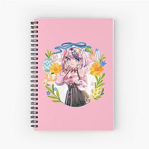 Ironmouse Cute Vtuber Girl with Beautiful Floral Frame Spiral Notebook