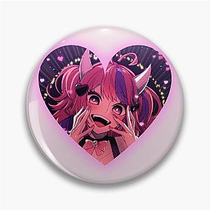 Ironmouse Cute Vtuber Girl Neon Heart Frame with Devil Horn Pin