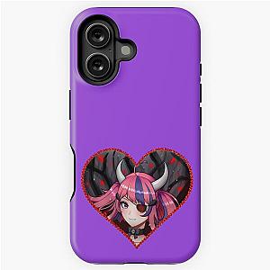 Ironmouse Cute Vtuber Girl with Horns in a Floral Edged Heart Frame iPhone Tough Case