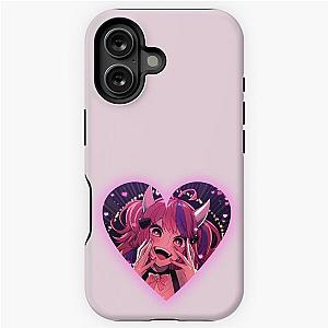 Ironmouse Cute Vtuber Girl Neon Heart Devil Horns iPhone Case