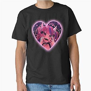 Ironmouse Cute Vtuber Girl Neon Heart Frame Devil Horns Classic T-Shirt