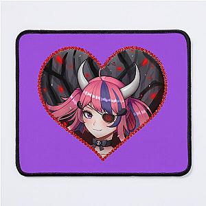 Ironmouse Cute Girl with Horns In a Rose Floral Edge Heart Frame Mouse Pad