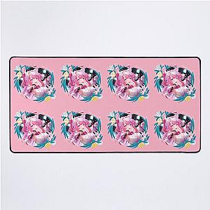 Ironmouse Cute Vtuber Girl Singing with Floral Garland Frame Desk Mat