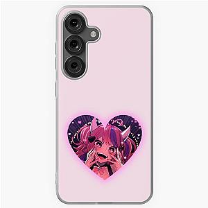 Ironmouse Vtuber Girl Neon Heart Frame with Devil Horns Samsung Galaxy Case