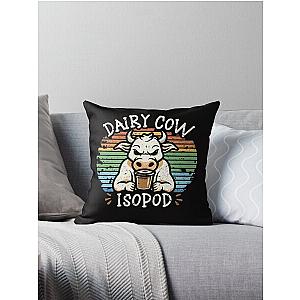 angry dairy cow isopod  Throw Pillow