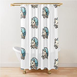 Cute Dairy Cow Isopod - Simple Blue and White Crustacean Design Shower Curtain