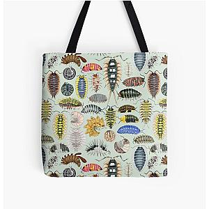 Crazy Isopod Pattern- Aqua All Over Print Tote Bag