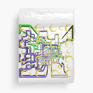 Dan Flashes pattern cool tim robinson 17 yellow,green,white and purple Duvet Cover