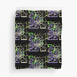 Dan Flashes pattern cool tim robinson 17 yellow,green,white and purple Duvet Cover