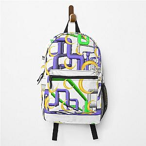 Dan Flashes pattern cool tim robinson 17 yellow,green,white and purple Backpack