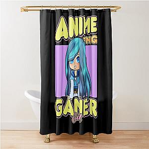 AnimeZing gamer girl Aesthetic anime chibi itsfunneh rainbow art Shower Curtain