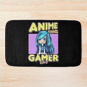 AnimeZing gamer girl Aesthetic anime chibi itsfunneh rainbow art Bath Mat