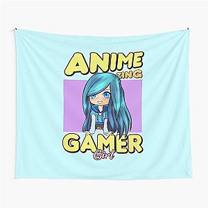 AnimeZing gamer girl Aesthetic anime chibi itsfunneh rainbow art Tapestry