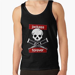 Jackass Tank Tops - Jackass Forever - Jackass Red Skull And Crutches Warning Logo Tank Top RB1309 [ID561]
