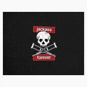 Jackass Puzzles - Jackass Forever - Jackass Red Skull And Crutches Warning Logo Jigsaw Puzzle RB1309 [ID664]