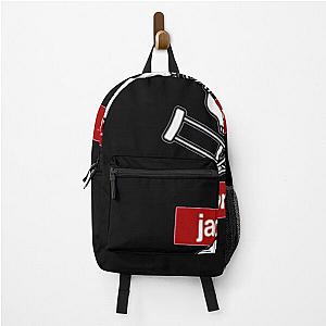Jackass Backpacks - Jackass Forever - Jackass Red Skull And Crutches Warning Logo Backpack RB1309 [ID758]