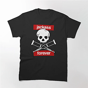 Jackass T-Shirts - Jackass Forever Classic Skull And Crutches Logo Classic T-Shirt