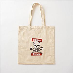 Jackass Bags - Jackass Forever - Jackass Red Skull And Crutches Warning Logo Cotton Tote Bag RB1309 [ID790]