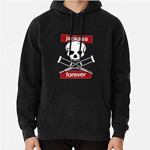 Jackass Hoodies - Jackass Forever - Jackass Red Skull And Crutches Warning Logo Pullover Hoodie RB1309 [ID904]