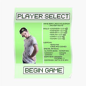 Jacksepticeye Posters - Player Select Screen Poster RB0107