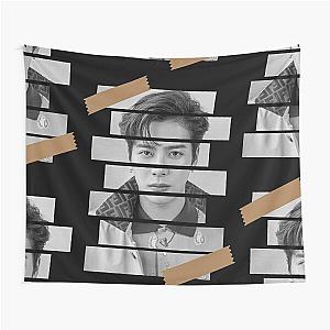 Jackson Wang GOT 7 Jackson Korean Kpop Monochrome Stripe Design Tapestry