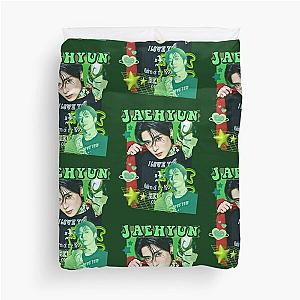 Jaehyun Neon Green Collage Bold Duvet Cover