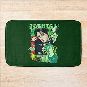Jaehyun Neon Green Collage: Bold Bright Bath Mat