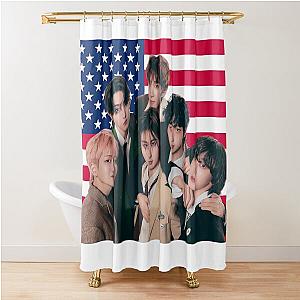 Boy next door US flag Sungho Jaehyun Taesan Leehan Woonhak Shower Curtain